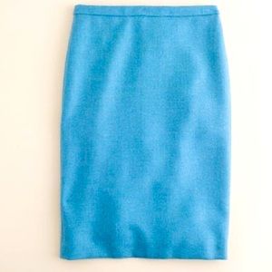 JCrew number 2 pencil skirt in double serge wool in Tiffany blue